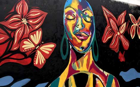 Mural concept artwork for Huntington Beach, California